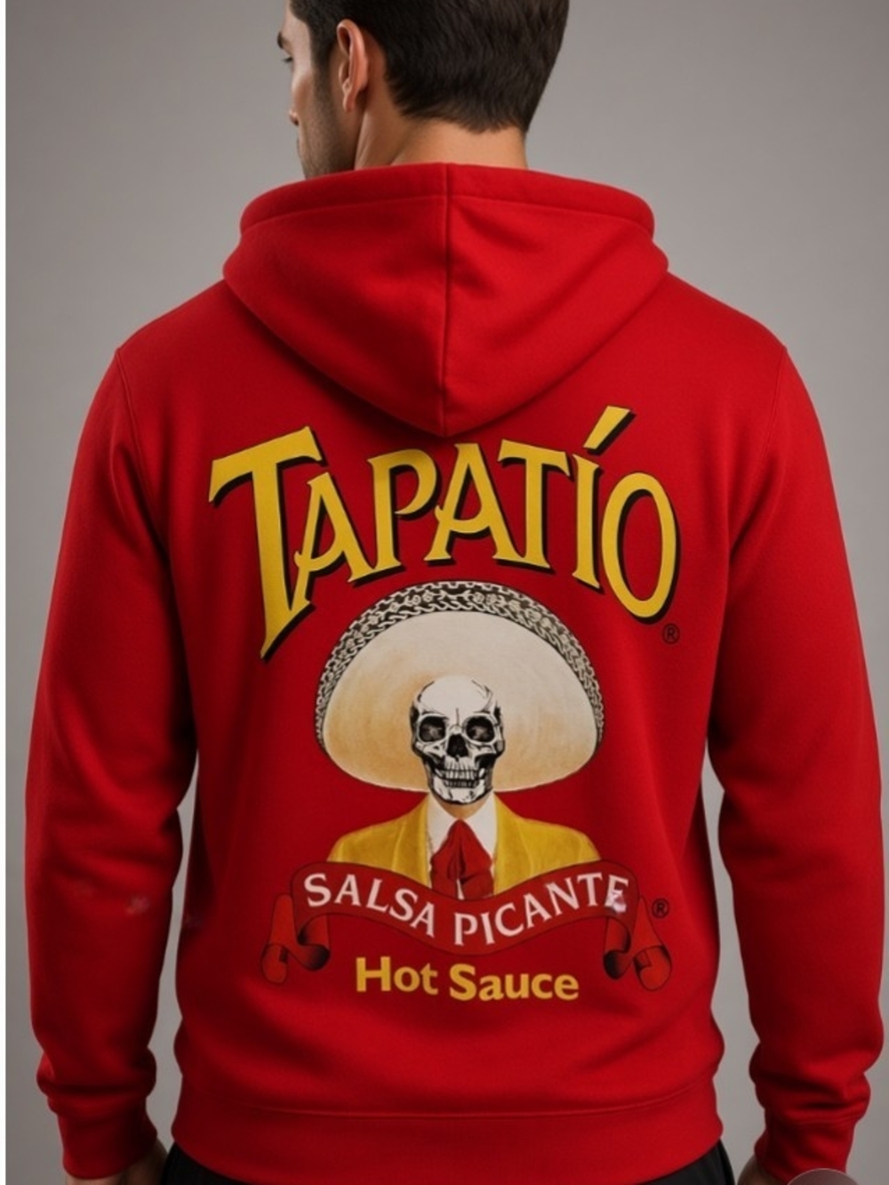 Tapatio Graphic Hoodie. Skeleton In Sombrero Men’s Zip Up Hoodie Size Small